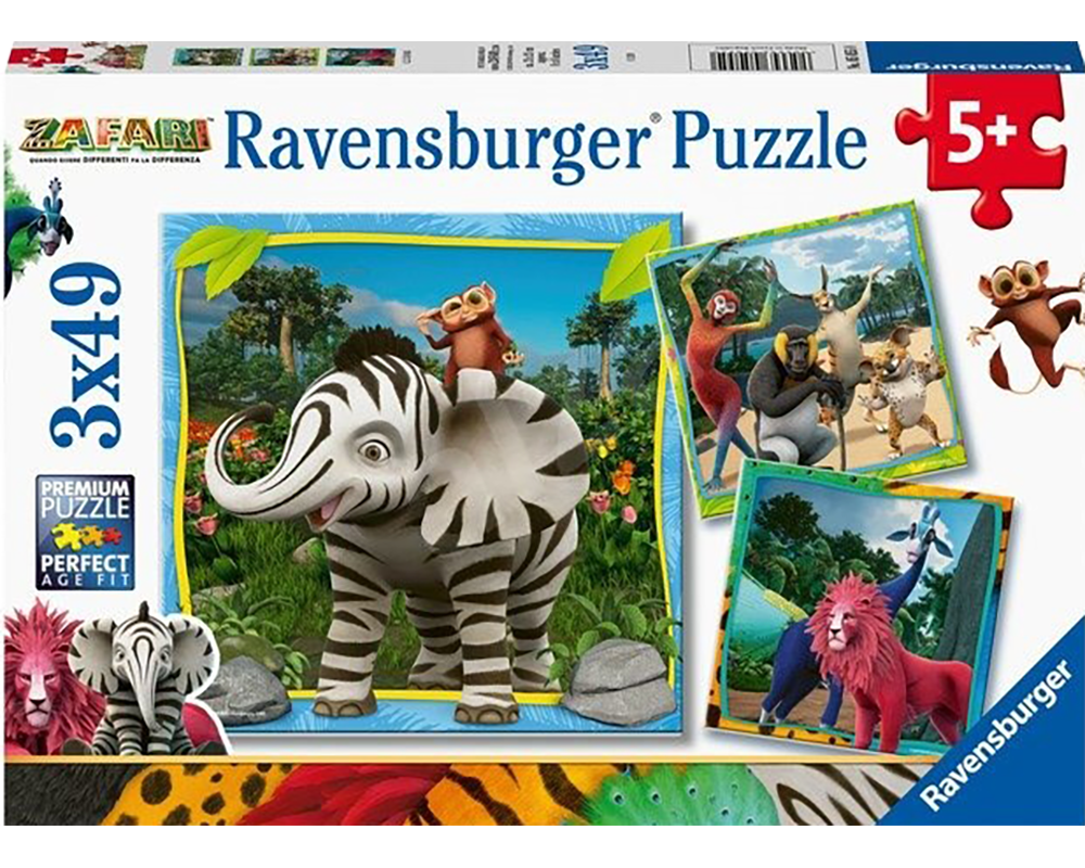 Safari  3 Rompecabezas de 49 Piezas