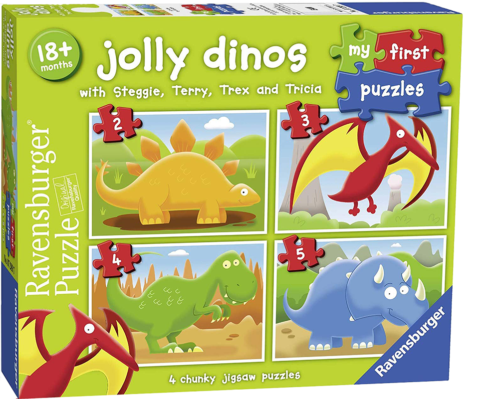 Dinosaurios, Rompecabezas Progresivos 2,3,4 y 5 Piezas