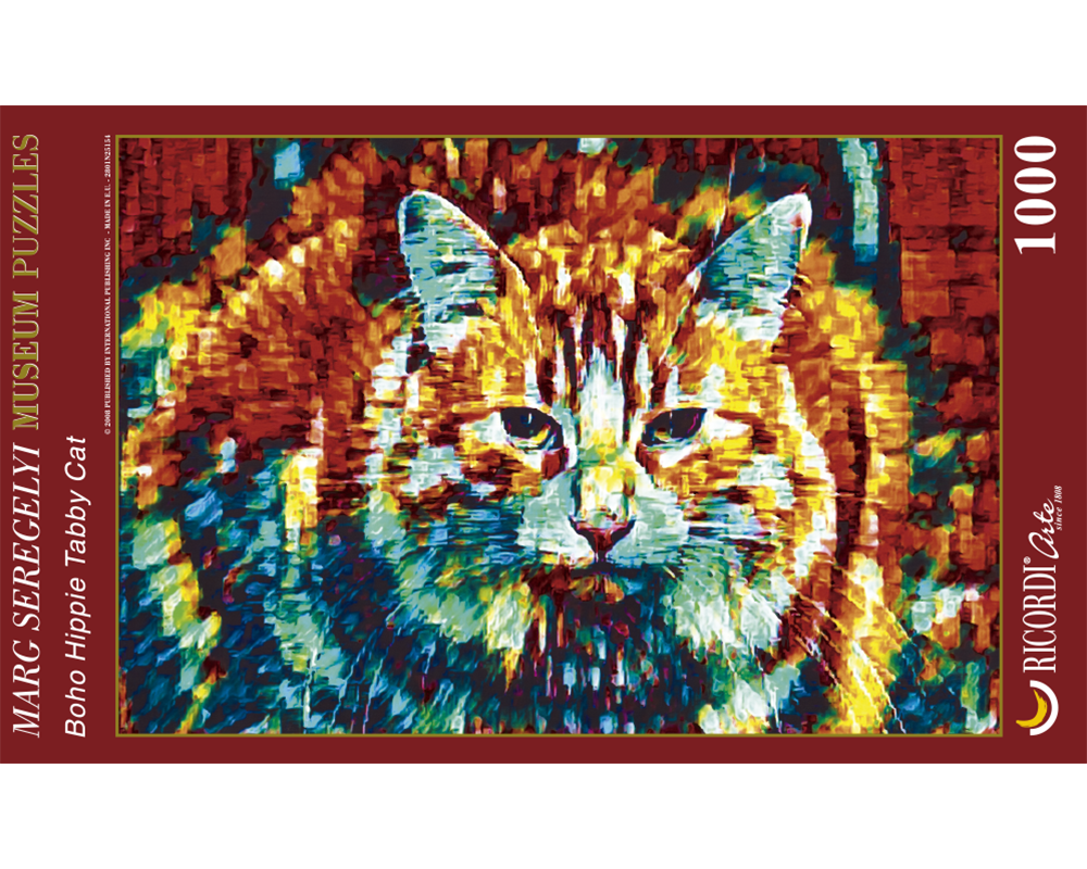 Gato Atigrado Anaranjado y Azul, Marg Seregelty