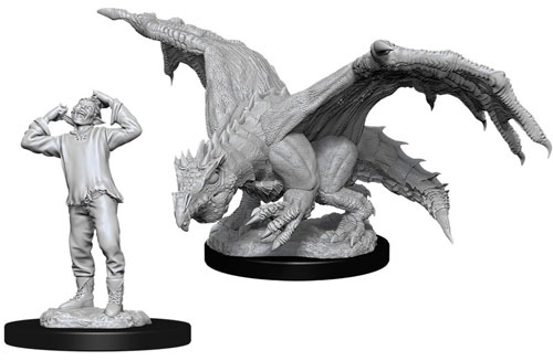 D&D Nolzur’s Marvelous Unpainted Minis: Green Dragon Wyrmling & Afflicted Elf