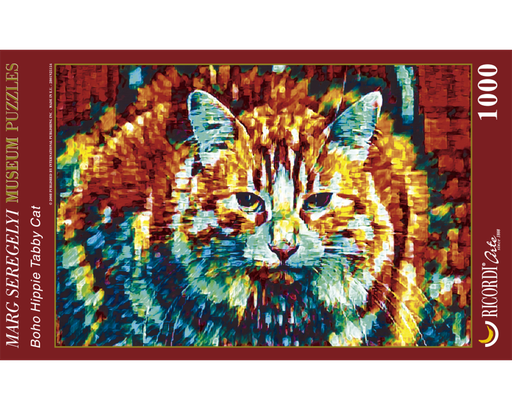 [25154] Gato Atigrado Anaranjado y Azul, Marg Seregelty