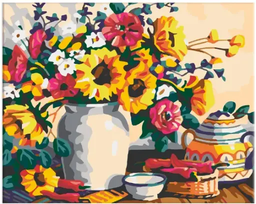 [BU-0982] Pinta por Número Florero 40x50