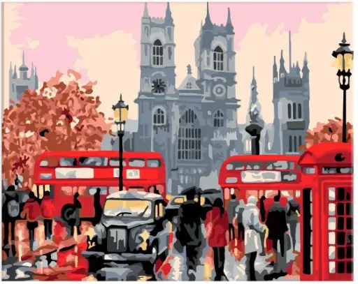 [BU-9191] Pinta por Número Viviendo en Londres 40x50