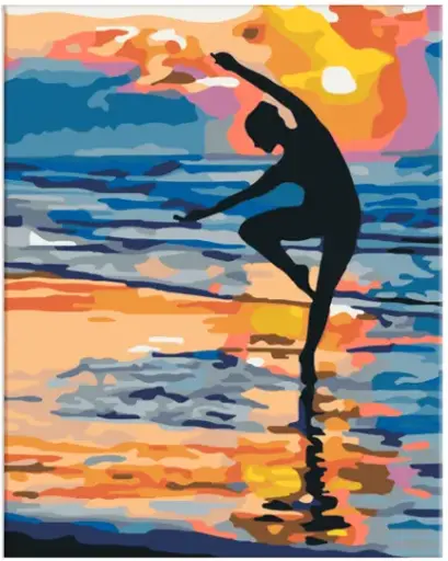 [BU-0586] Pinta por Número Bailando al Atardecer 40x50
