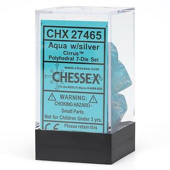 Chessex: Cirrus - Polyhedral Aqua/Silver 7- Die Set