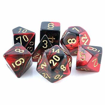 Chessex Gemini: Polyhedral Black-Red/Gold 7 Die Set