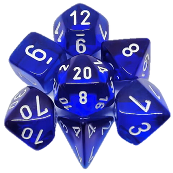 Chessex: Translucent - Polyhedral Blue/white 7 - Die Set